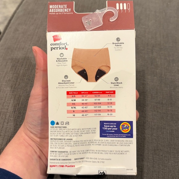 Hanes Comfort, Period. Women's Cotton Brief Period Underwear    briefs panties - Picture 3 of 5